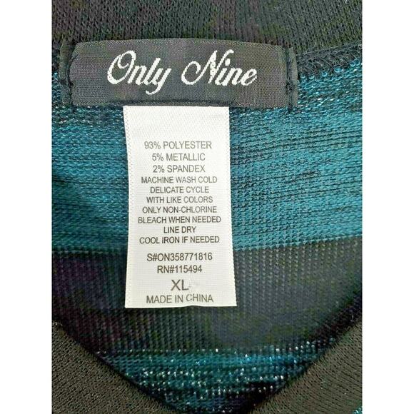 Y2k Only Nine Sweater Top XL Black V-Neck Sharkbite 3/4 Sleeve Shirt Womens Size - Picture 3 of 8